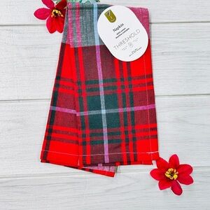Threshold Festive Red and Green Plaid Cloth Napkin